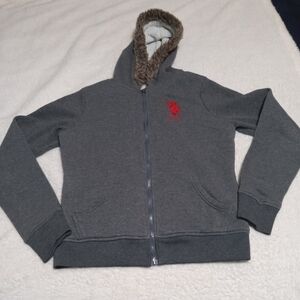 U.S. Polo Assn. Grey Sherpa Jacket Vintage